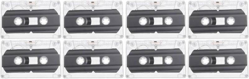 UKCOCO 8pcs Blank Cassette Tapes for Audio Recording Transparent Shell for Easy Use Projects Teaching Materials and Retro Parties - Image 1